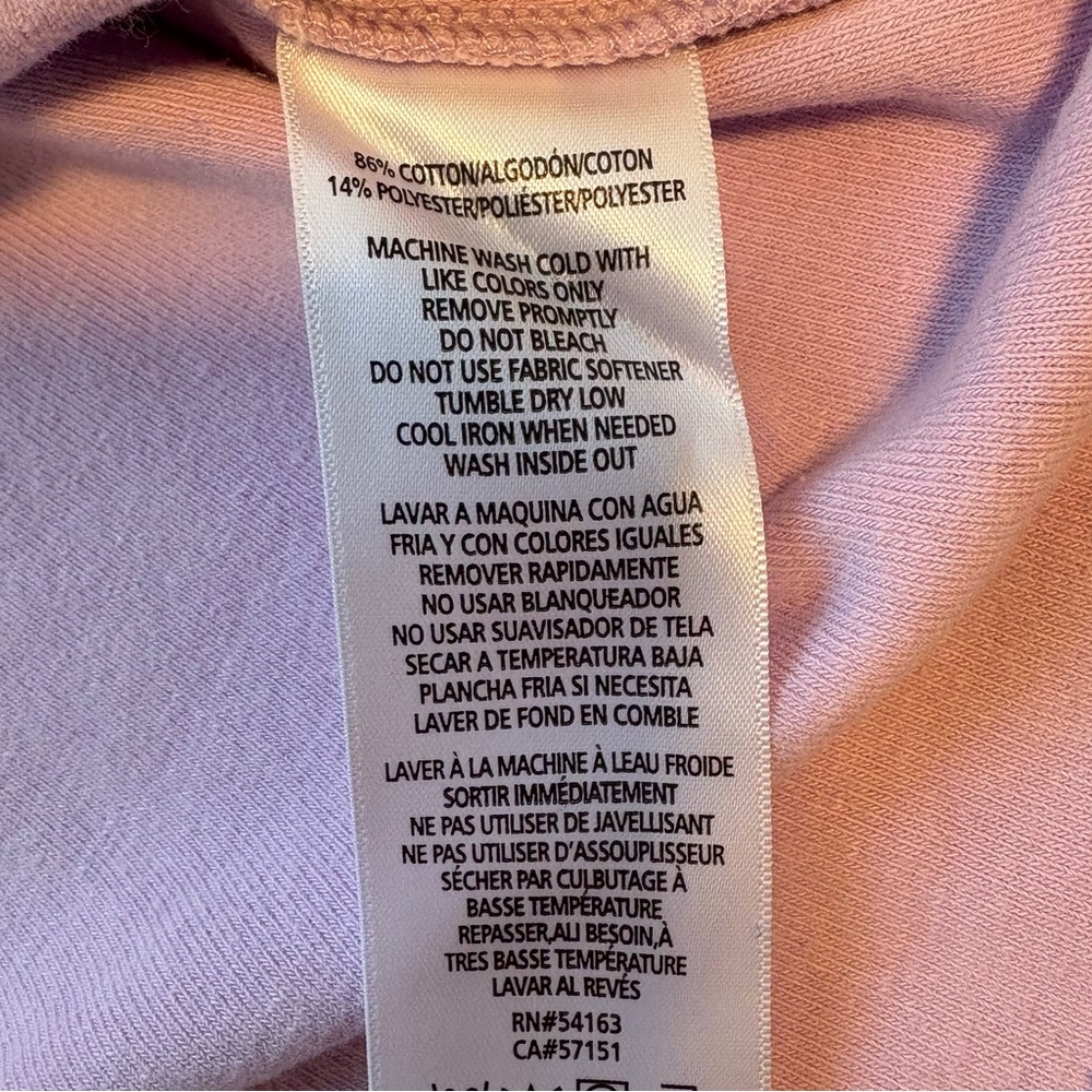 NWT Calvin Klein Jeans Women’s Purple French Terry Crop T-Shirt, Size Large - Picture 7 of 8